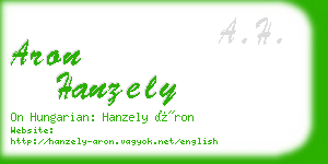 aron hanzely business card